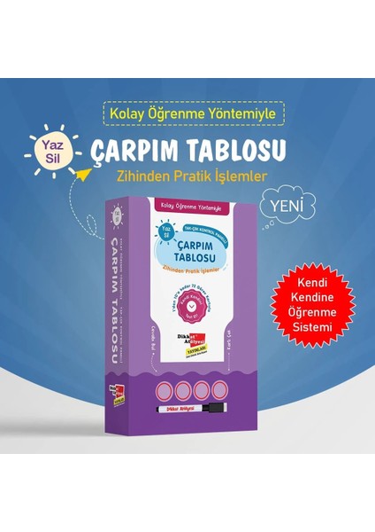 Kolay Öğrenme Yöntemiyle Çarpım Tablosu ve Bölme Işlemi 3'lü Set