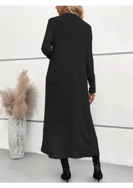 Kadın Uzun Kollu Yarı Balıkçı Yaka Şardonlu Dalgıç Elbise ve Uzun Hırka Ikili Takım fırsatları