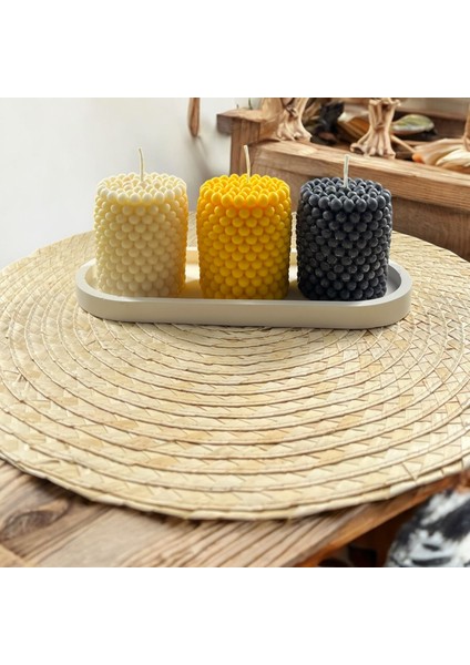 Dekoratif Tepside, 4'lü Set, Çilek Kokulu, Top Bubble Mum