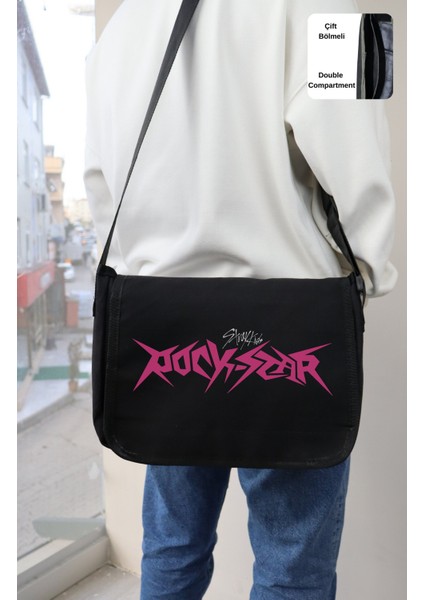 Straykids Rockstar Yazılı Postacı Çantası, Unisex K Pop Baskılı Omuz Çantası fiyatları