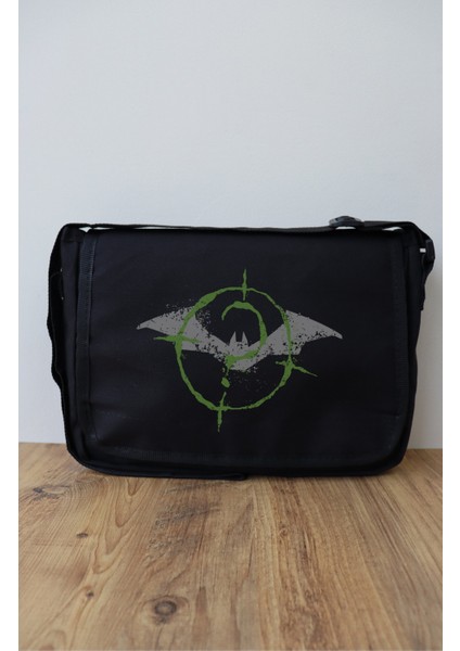 Batman Logo Baskılı Postacı Çantası, Unisex Batman Baskılı Omuz Çantası