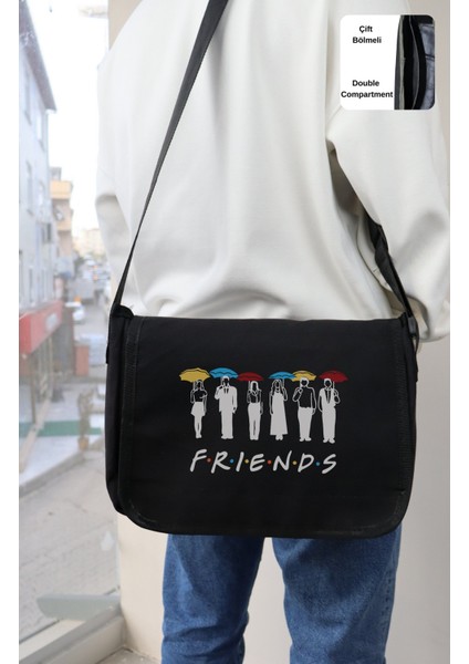 Friends Yazılı Postacı Çantası, Unisex Friends Dizi Baskılı Omuz Çantası fiyatları