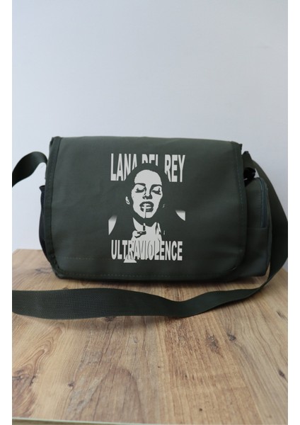 Lana Del Rey Baskılı Postacı Çantası, Unisex Lana Baskılı Omuz Çantası