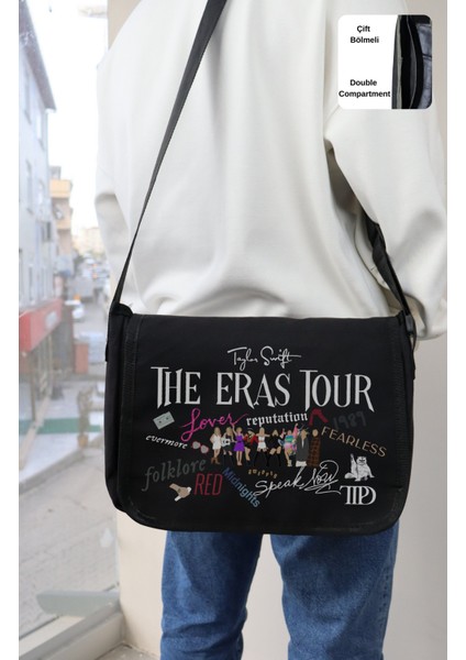 The Eras Tour Baskılı Postacı Çantası, Unisex Taylor Swift Baskılı Omuz Çantası