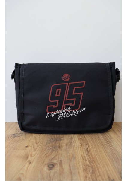 95 Lightning Mcqueen Baskılı Postacı Çantası, Unisex Cars Baskılı Omuz Çantası