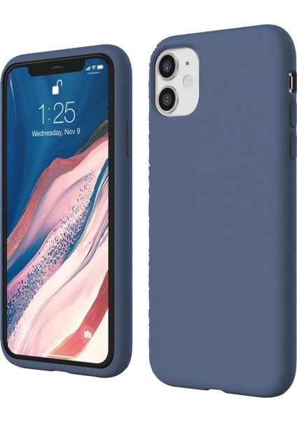 Apple iPhone 11 İnce Mat Silikon Kılıf Lacivert