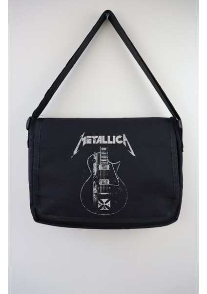 Metallica Yazılı Postacı Çantası, Unisex Guitar Rock Band Baskılı Omuz Çantası