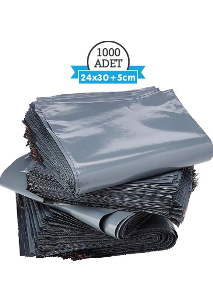 24X30 Cepsiz Gri ​​kargo Poşeti (1000 Adet) – Ambalaj, Paketleme, E-Ticaret