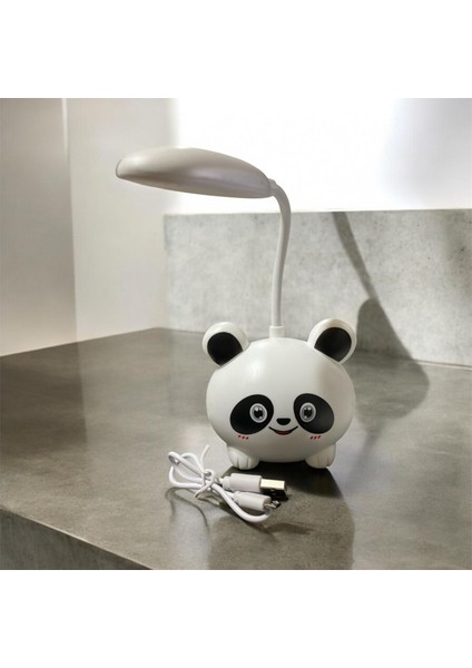 Panda Şeklinde Kalem Traşlı Şarjlı Masa Lambası