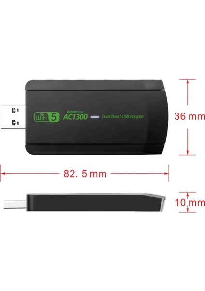 AC1300 Wifi Adaptörü Dual Band 2.4g 5ghz 1300MBPS USB Wifi Adaptör