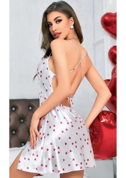 Hotflirt Nightlight 3657 Saten Gecelik - Beyaz - S fiyatları