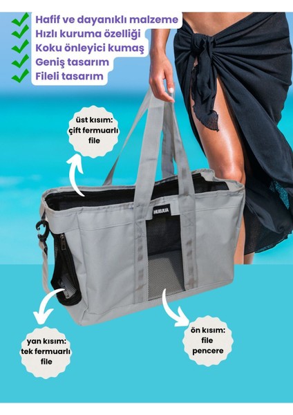 Hızlı Kuruyan Spor Çantası Fileli 44X29X17 cm Hafif Tasarım Kısa ve Ayarlanabilir Uzun Saplı