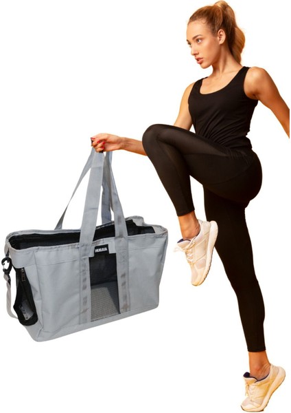 Hızlı Kuruyan Spor Çantası Fileli 44X29X17 cm Hafif Tasarım Kısa ve Ayarlanabilir Uzun Saplı