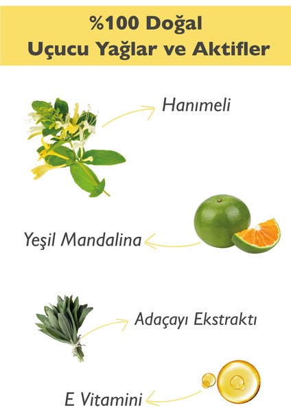 Doğal Roll-On Deodorant Hanımeli & Yeşil Mandalina %100 NATURAL-50ML