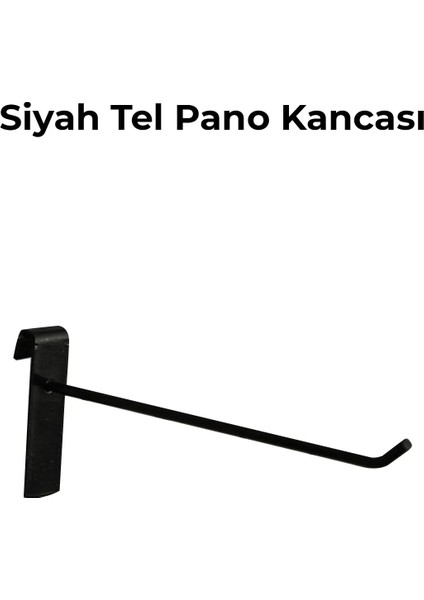 50 Adet 20 cm Siyah Tel Pano Raf Askısı Tel Pano Kancası