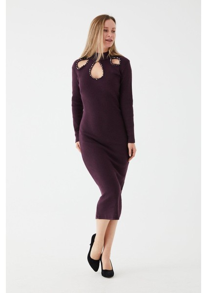 Zhlbutik Damla Yaka Kaşkorse Elbise