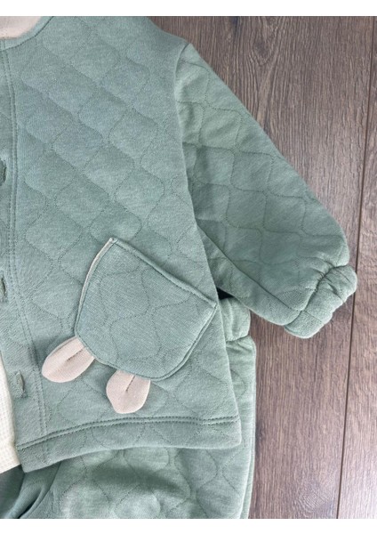 Cep Detaylı Omuzdan Çıtçıtlı Kapitone 3'lü Erkek Bebek Takım fiyatları