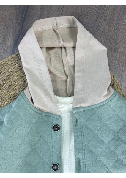 Cep Detaylı Omuzdan Çıtçıtlı Kapitone 3'lü Erkek Bebek Takım fırsatları