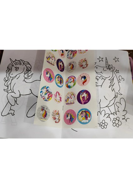 4 Adet Stickerli Boyama Kitabı (Minnie,kuromi,unicorn,stitch Figürlü