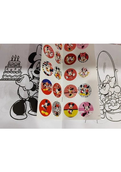 4 Adet Stickerli Boyama Kitabı (Minnie,kuromi,unicorn,stitch Figürlü