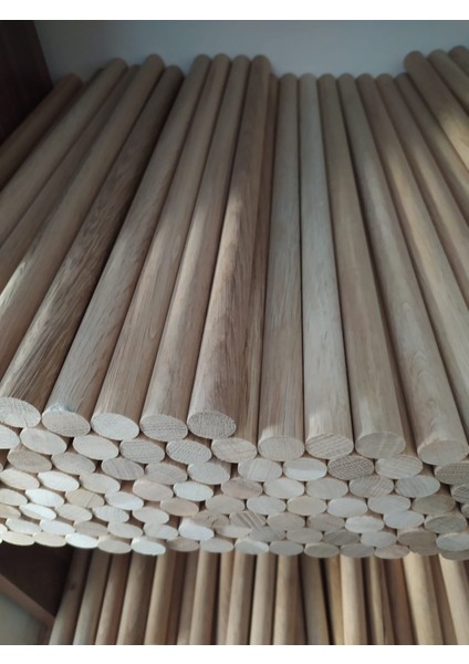 Ahşap Balsa Çıta Kavela Fırınlanmış Meşe Silindir 45 cm 10 Adet