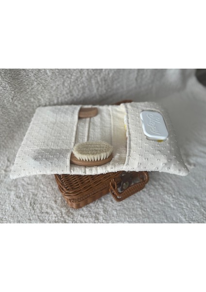 Bebek Alt Açma Çantası Organizer Müslin - Ekru