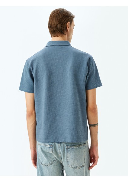 Kısa Kollu Pamuklu Dokulu Polo Yaka T-Shirt fırsatları