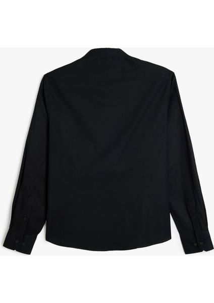 Pamuklu Düğmeli Yaka Slim Fit Uzun Kollu Gömlek fiyatları