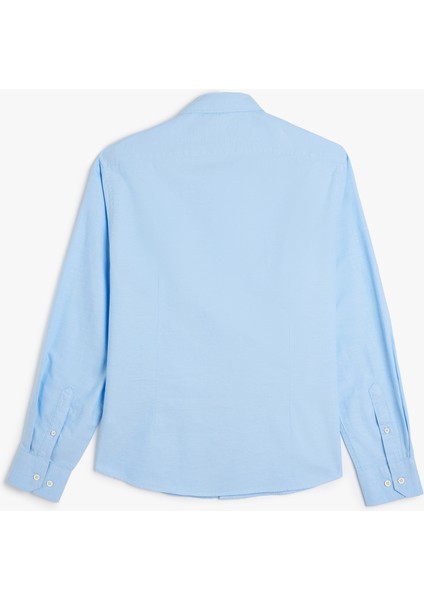 Pamuklu Düğmeli Yaka Slim Fit Uzun Kollu Gömlek fiyatları