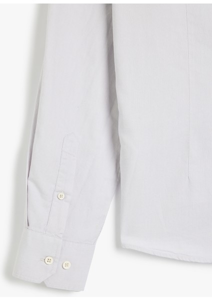 Pamuklu Düğmeli Yaka Slim Fit Uzun Kollu Gömlek fırsatları