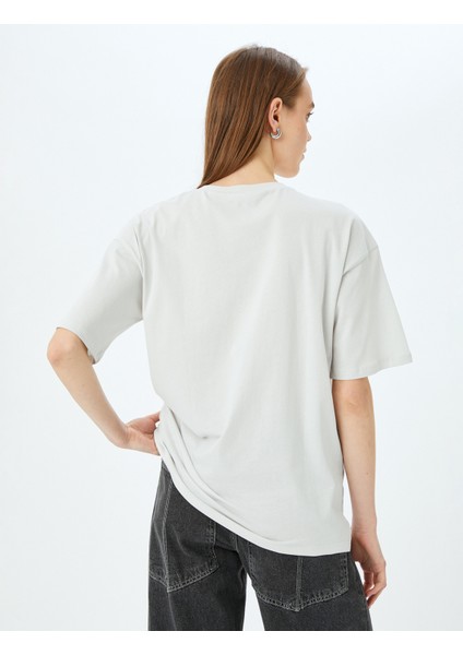 Baskılı Rahat Kalıp Kısa Kollu Bisiklet Yaka Tişört fırsatları