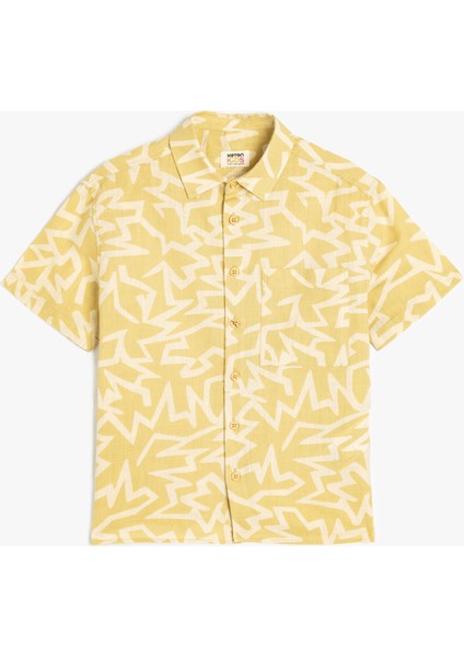 Pamuklu Desenli Kısa Kollu Gömlek