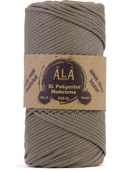 Xl Polyester Makrome No:6 - 3mm (Kalın) Çanta Ipi Vizon
