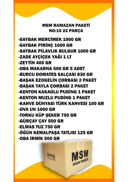 Ramazan Paketi Erzak Kolisi Gıda Paketi Ramazan Kolisi Kumanya Paketi Gida Kolisi 24 Parça No 11