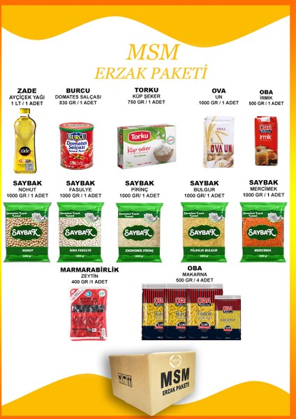 Ramazan Paketi Erzak Kolisi Kumanya Paketi Ramazan Kolisi Gıda Paketi Parça No 24