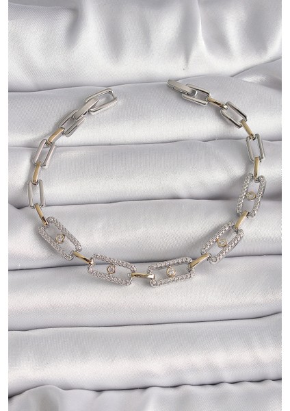 Pirinç Mix Renk Zirkon Taşlı Messika Model Vip Seri Kadın Bileklik