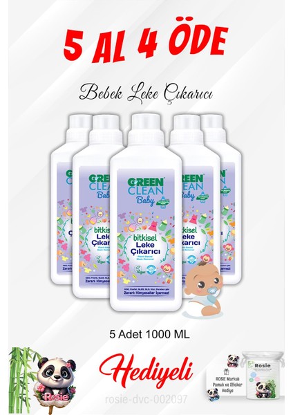 Bebek Leke Çıkarıcı 5 Al 4 Öde 1000 ml ve Rosie Pamuk