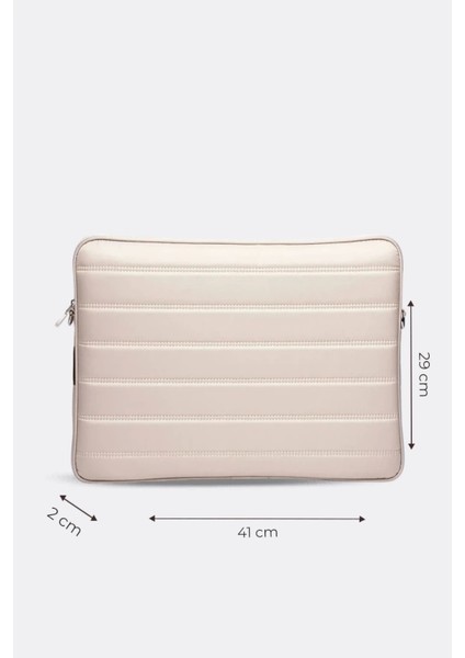 Çizgili Su Geçirmez Macbook Air Pro 15.6 & 16 Inç Bej Laptop Tablet Kılıfı modelleri