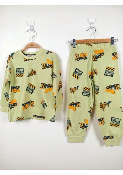 Kepçe Desenli Pijama Takımı Yeşil - 9-10 fiyatları