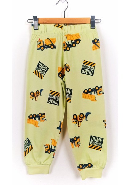 Kepçe Desenli Pijama Takımı Yeşil - 9-10 fırsatları
