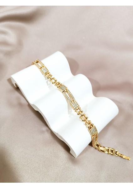 14K Altın Kaplama Çelik Bileklik - Şık ve Zarif Tasarım