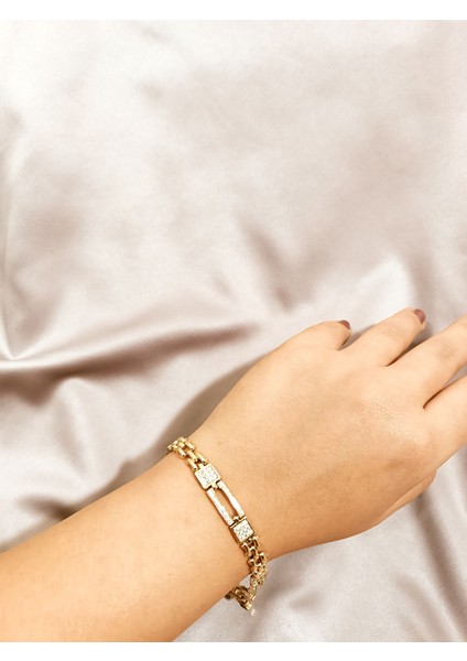 14K Altın Kaplama Çelik Bileklik - Şık ve Zarif Tasarım fiyatları