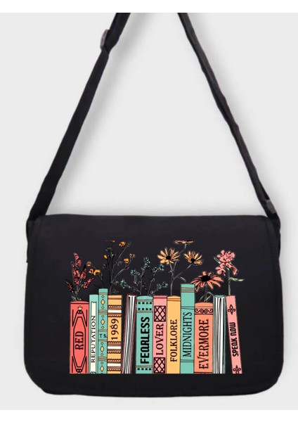Taylor Swift Book Album Kitap Tote Bag, Bez Çanta, Siyah Kanvas Postacı Çantası, Okul Çantası fiyatları