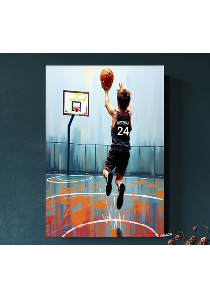 Basketbol Isme Özel Kişiye Özel Hediye Ahşap Pano Mdf Poster Küçük Masa Üstü Poster