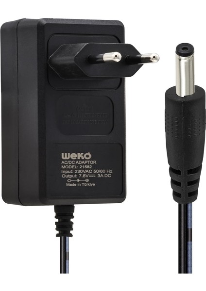 7.8 Volt - 3 Amper 3.5*1.35 Uçlu Ac Plastik Yazar Kasa Adaptörü (4825)