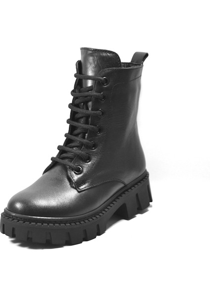 R.3011 Deri Siyah & Bej Kürklü Fermuarlı Kız Çocuk Postal Bot fırsatları