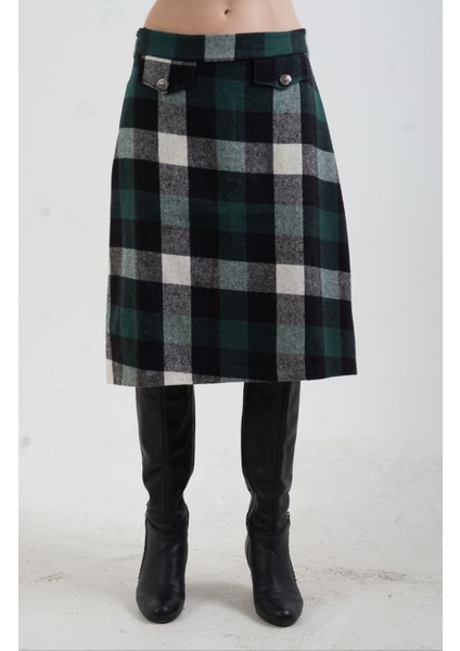 Yeşil Ekoseli Çan Etek modelleri