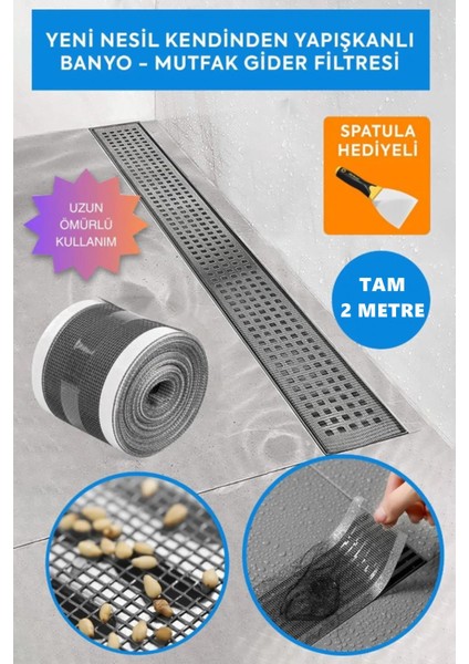 Aura Banyo Duş Gider Süzgeci Gider Kapagı Gider Saç Tuy Kıl Toplayıcı Gider Koruma Filesi 2 mt