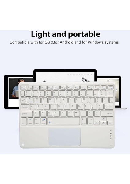 Blackview Tab 30 Wi-Fi Tablet 10.1" Uyumlu Kablosuz Bluetooth Şarjlı Touchpad'li Klavye Mouse Seti - Beyaz