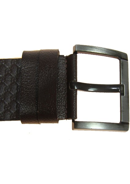 Deri Erkek Gc Desenli Kot Kemeri 4,5 cm